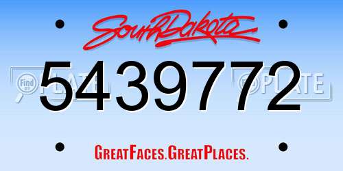 5439772 South Dakota License Plate