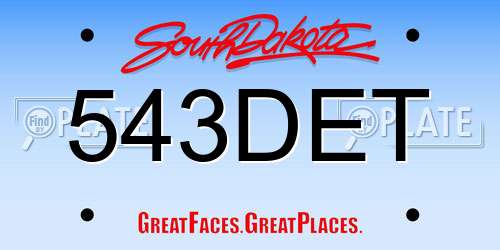 543DET South Dakota License Plate