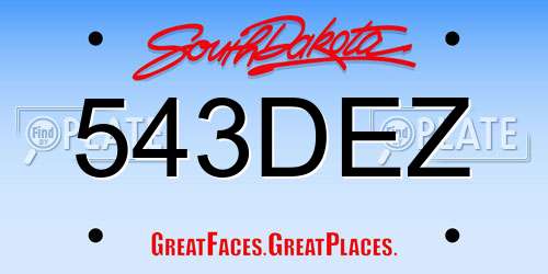 543DEZ South Dakota License Plate