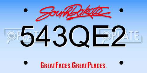 543QE2 South Dakota License Plate