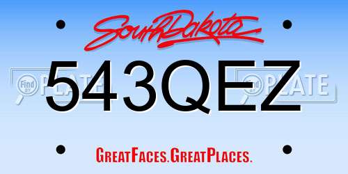543QEZ South Dakota License Plate