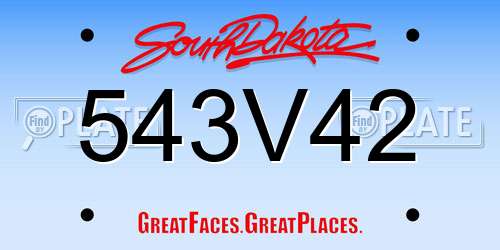 543V42 South Dakota License Plate