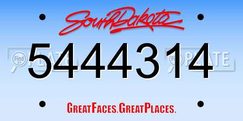 5444314 South Dakota License Plate