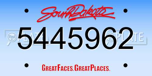 5445962 South Dakota License Plate