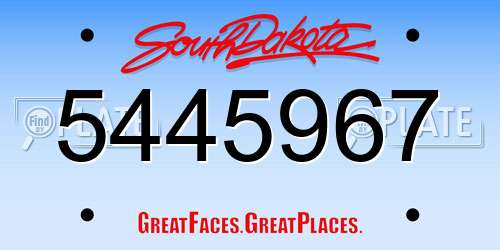 5445967 South Dakota License Plate