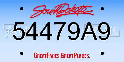 54479A9 South Dakota License Plate