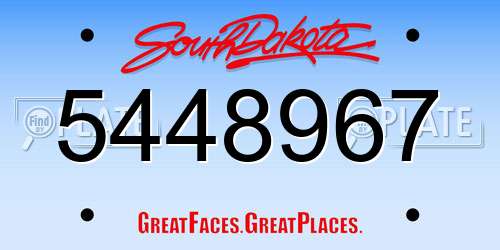 5448967 South Dakota License Plate