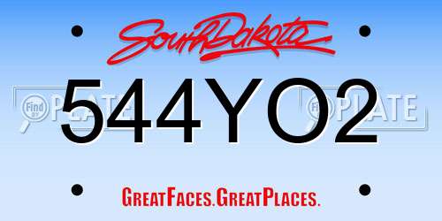 544YO2 South Dakota License Plate
