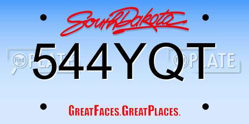 544YQT South Dakota License Plate