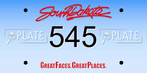 545 South Dakota License Plate