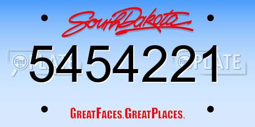 5454221 South Dakota License Plate