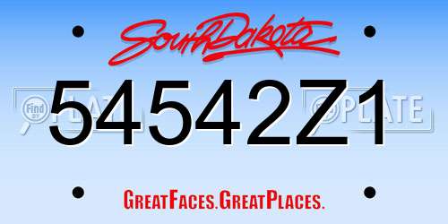 54542Z1 South Dakota License Plate