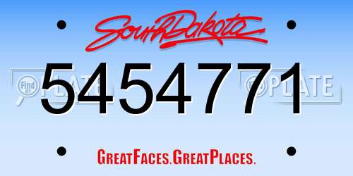 5454771 South Dakota License Plate