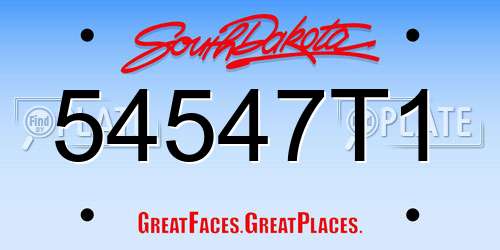 54547T1 South Dakota License Plate