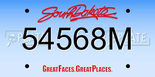 54568M South Dakota License Plate