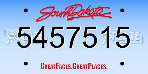 5457515 South Dakota License Plate
