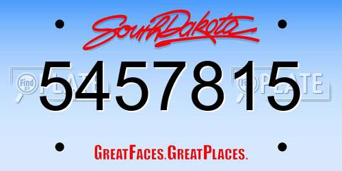 5457815 South Dakota License Plate