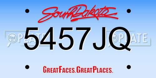 5457JQ South Dakota License Plate