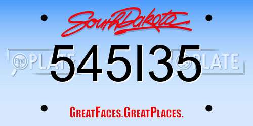 545I35 South Dakota License Plate
