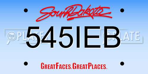 545IEB South Dakota License Plate