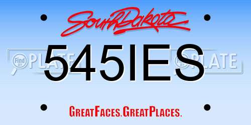545IES South Dakota License Plate