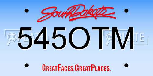 545OTM South Dakota License Plate
