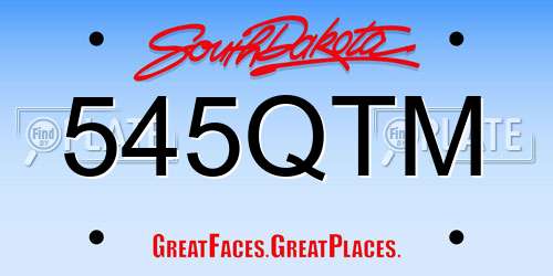 545QTM South Dakota License Plate