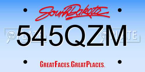 545QZM South Dakota License Plate