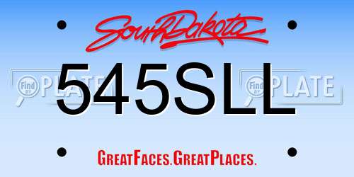 545SLL South Dakota License Plate