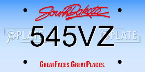545VZ South Dakota License Plate