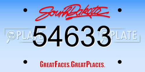 54633 South Dakota License Plate