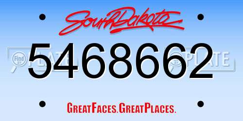 5468662 South Dakota License Plate