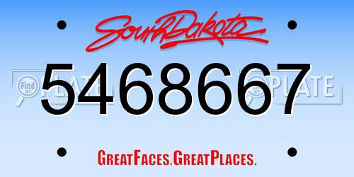 5468667 South Dakota License Plate