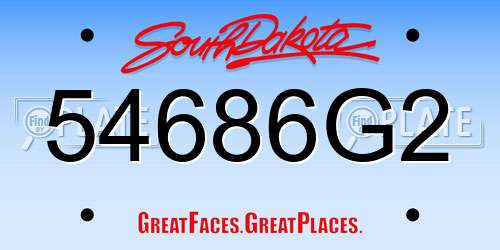 54686G2 South Dakota License Plate