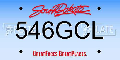 546GCL South Dakota License Plate