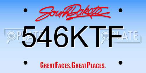546KTF South Dakota License Plate