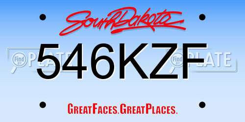 546KZF South Dakota License Plate
