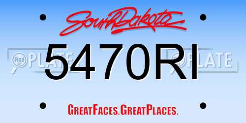 5470RI South Dakota License Plate