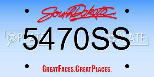 5470SS South Dakota License Plate