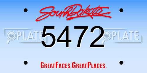 5472 South Dakota License Plate