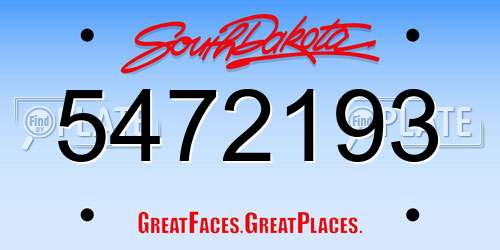 5472193 South Dakota License Plate