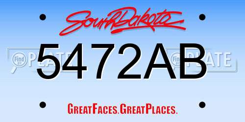 5472AB South Dakota License Plate