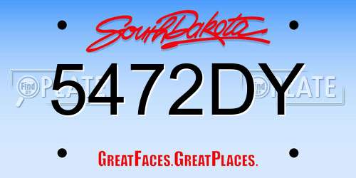 5472DY South Dakota License Plate