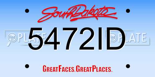 5472ID South Dakota License Plate