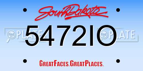 5472IO South Dakota License Plate