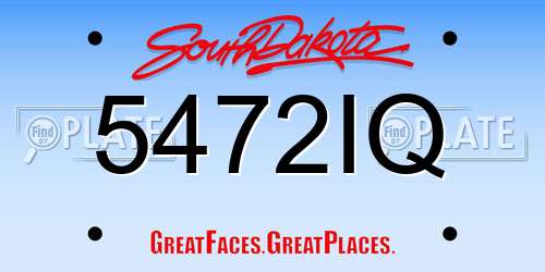 5472IQ South Dakota License Plate