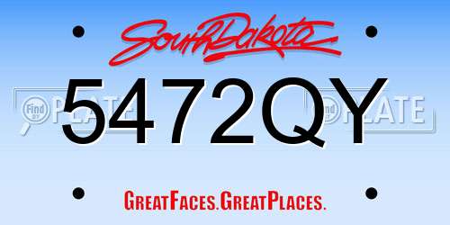 5472QY South Dakota License Plate