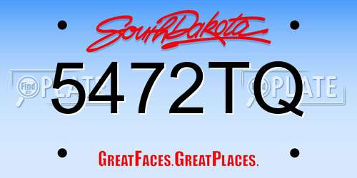 5472TQ South Dakota License Plate