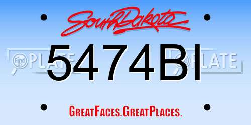 5474BI South Dakota License Plate