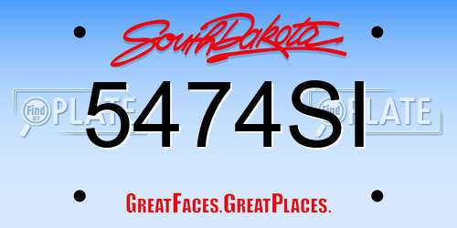 5474SI South Dakota License Plate